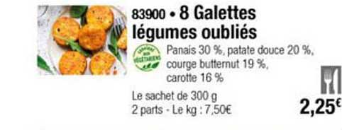 8 galettes légumes oubliés