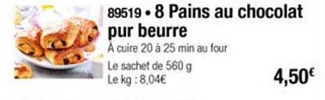 8 Pains Au Chocolat Pur Beurre