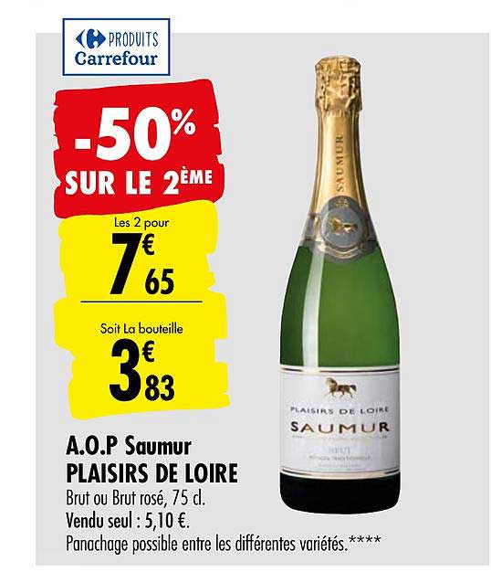 a.o.p. saumur plaisirs de loire -50% sur le 2ème