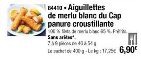 aiguillettes de merlu blanc du cap panure croustillante