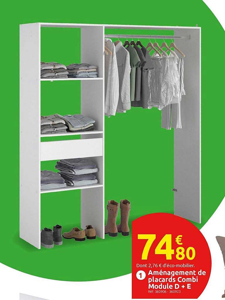 aménagement de placards combi module d + e