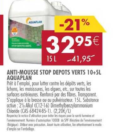 anti mousse stop depots verts 10+5l aquaplan