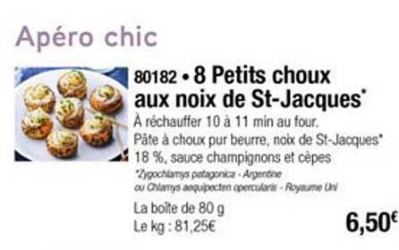 apéro chic 8 petits choux aux noix de st jacques