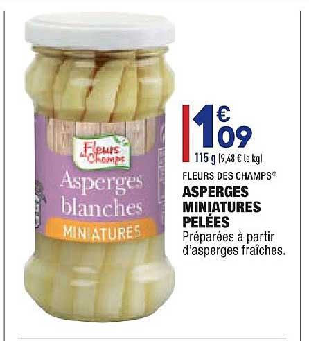 asperges miniatures pelées fleurs des champs