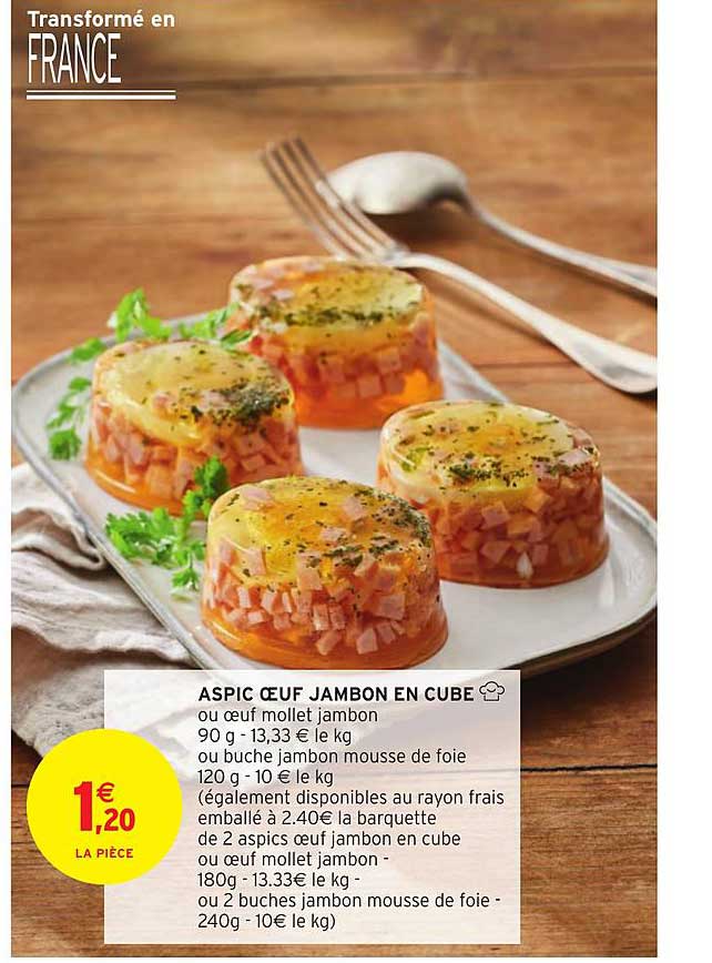 aspic œuf jambon en cube