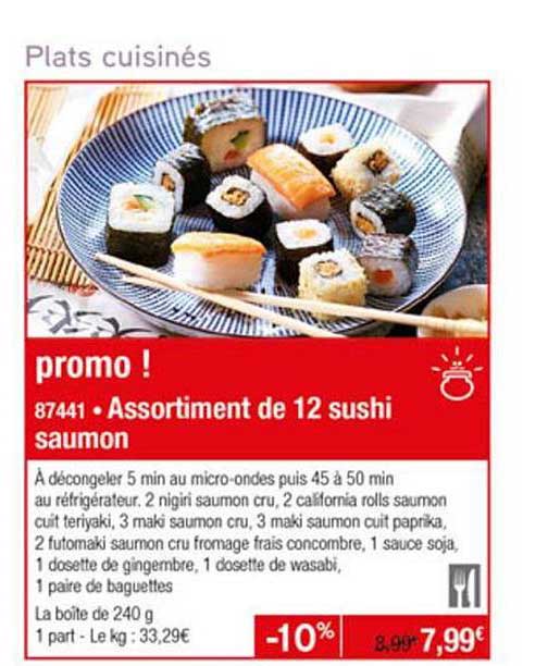 Assortiment De 12 Sushi Saumon