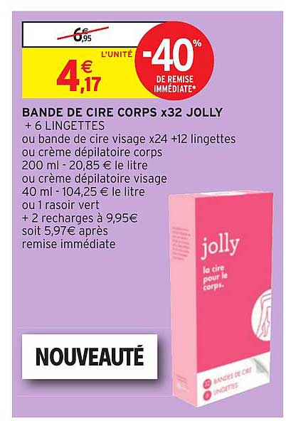 bande de cire corps x32 jolly -40% de remise immédiate
