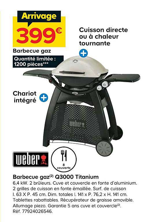 Barbecue Gaz Q3000 Titanium Weber
