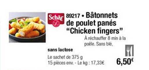 Bâtonnets De Poulet Panés Chicken Fingers Schär