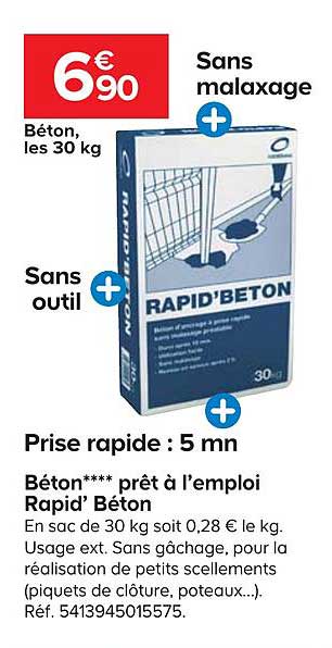 béton prêt à l'emploi rapid' béton