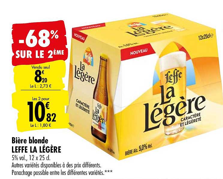 Bière Blonde Leffe La Légère -68% Sur Le 2ème