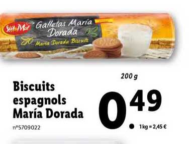 biscuits espagnols maria dorada