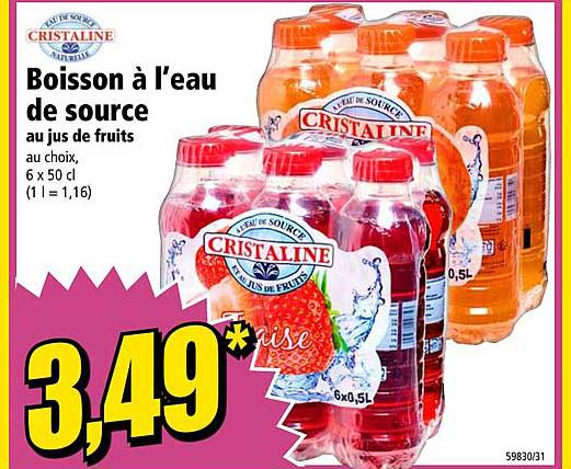 boisson à l'eau de source cristalline