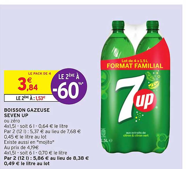 boisson gazeuse seven up le 2ème à -60%