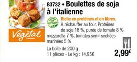 boulettes de soja à l'italienne
