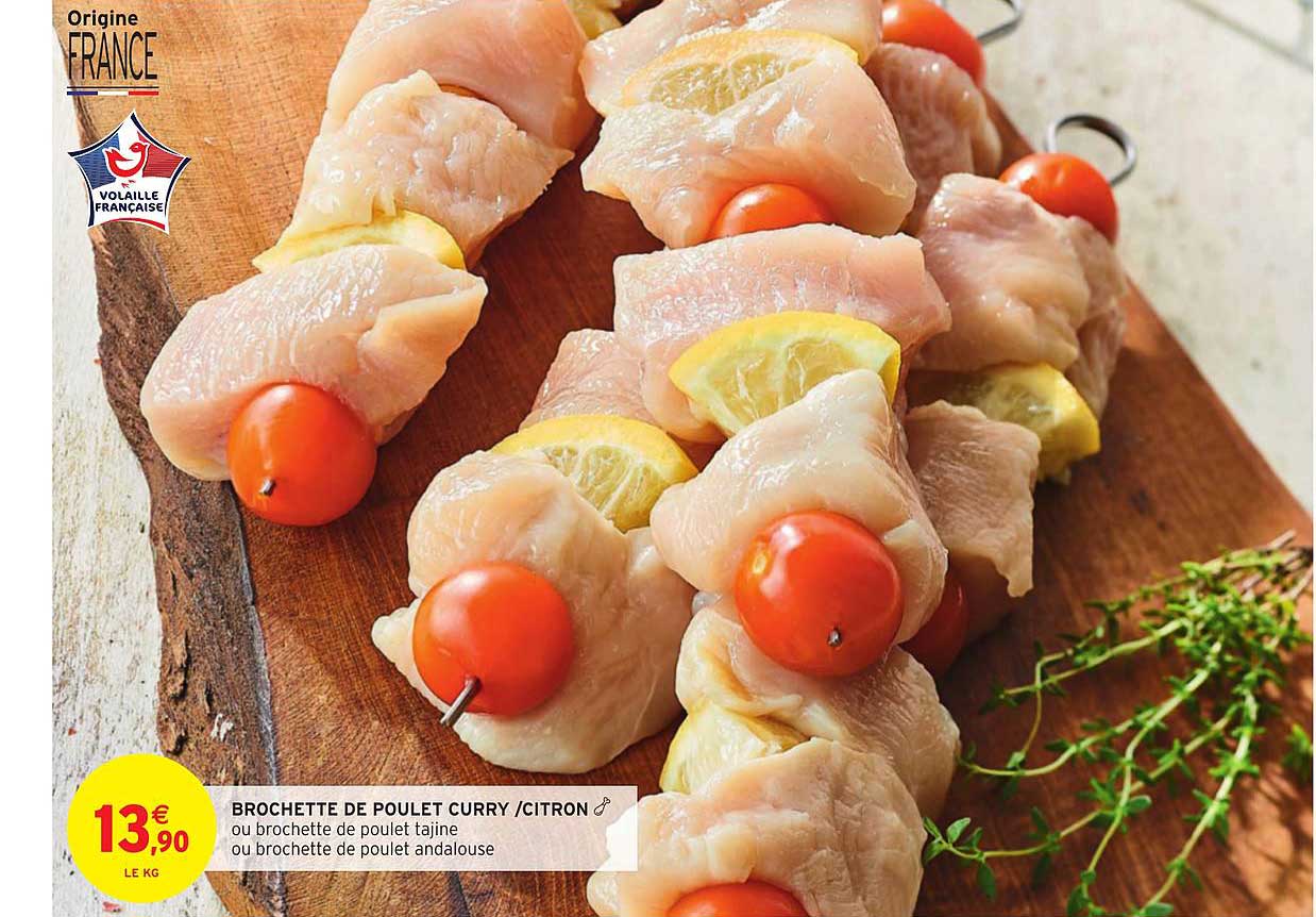 Brochette De Poulet Curry Citron
