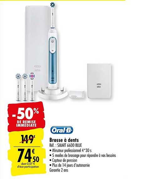 brosse à dents oral b -50% de remise immédiate