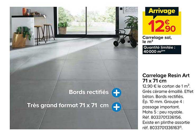carrelage resin art 71 x 71 cm