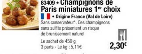 champignons de paris miniatures 1er choix