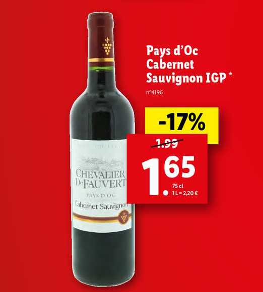 Chevalier De Fauvert Pays D'oc Cabernet Sauvignon Igp