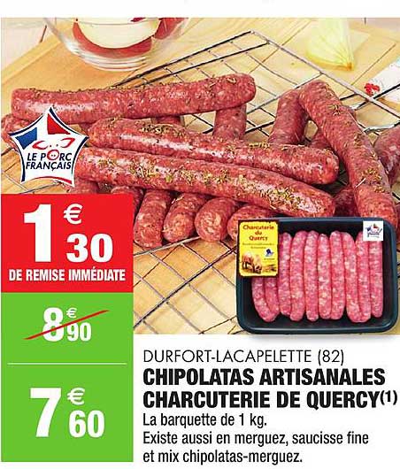 chipolatas artisanales charcuterie de quercy durfort lacapelette