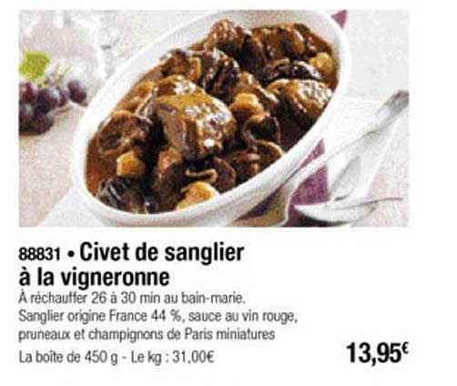 civet de sanglier à la vigneronne