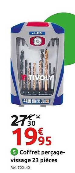 coffret perçage vissage 23 pièces