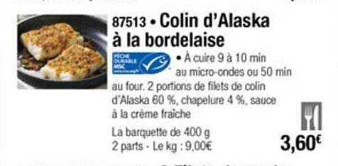 Colin D'alaska à La Bordelaise