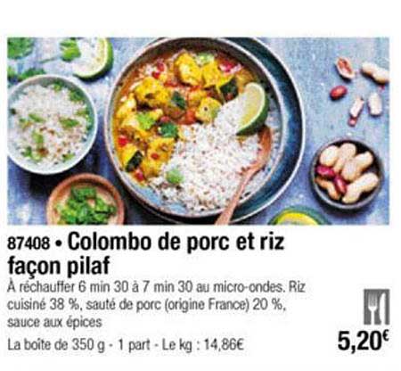 colombo de porc et riz façon pilaf