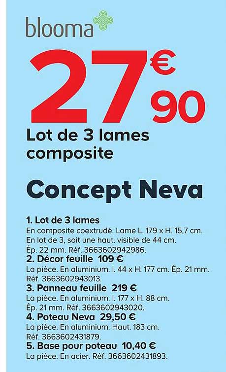 Concept Neva Lot De 3 Lames Composite Blooma