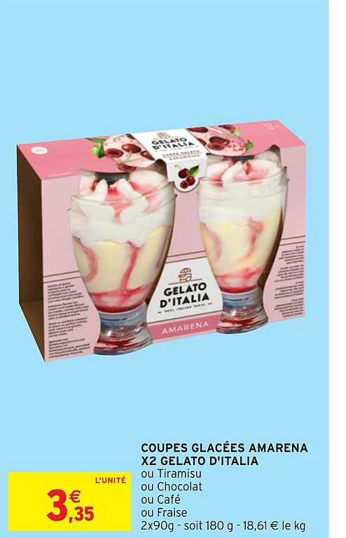 coupes glacées amarena x2 gelato d'italia