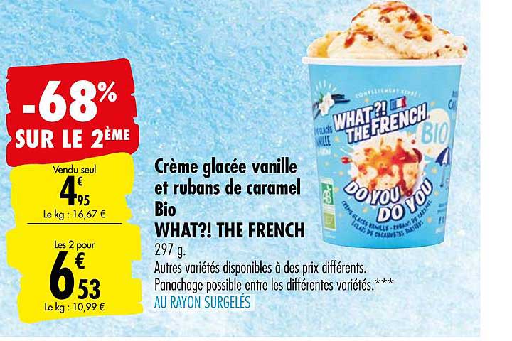 Crème Glacée Vanille Et Rubans De Caramel Bio What?! The French -68% Sur Le 2ème