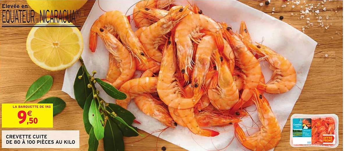 crevette cuite de 80 à 100 pièces au kilo