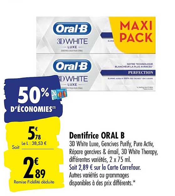 dentifrice oral b