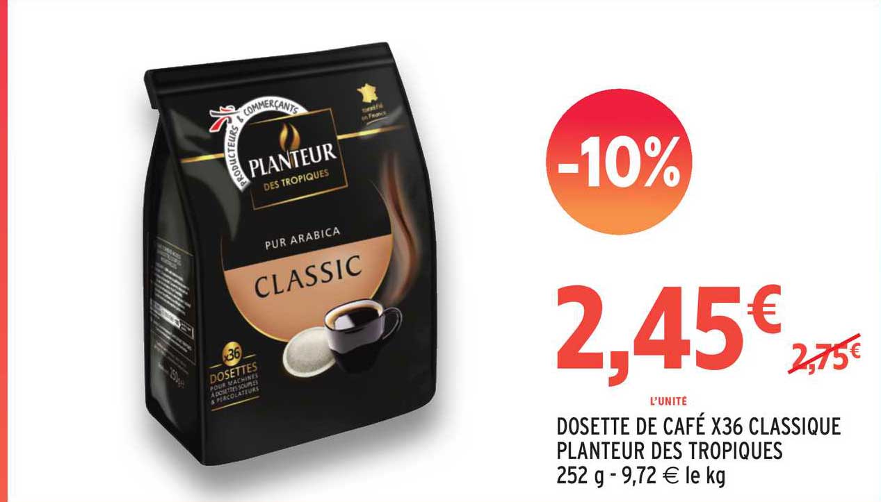 Dosette De Café X36 Classique Planteur Des Tropiques