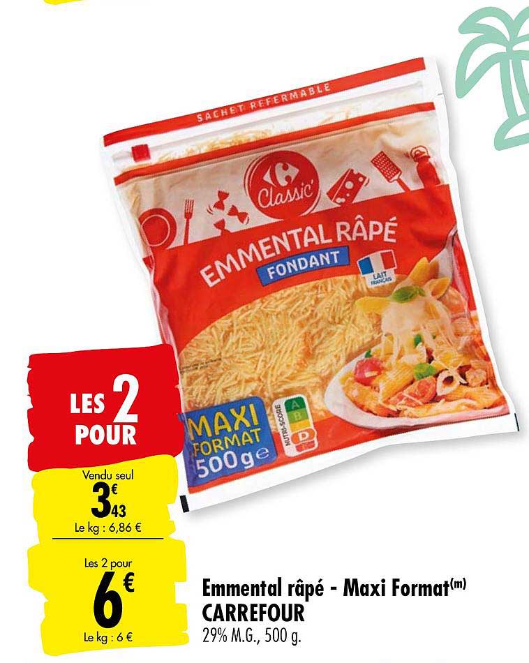 emmental râpé maxi format carrefour