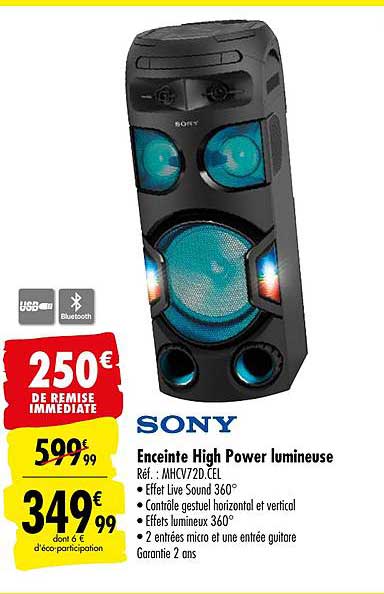 enceinte high power lumineuse sony