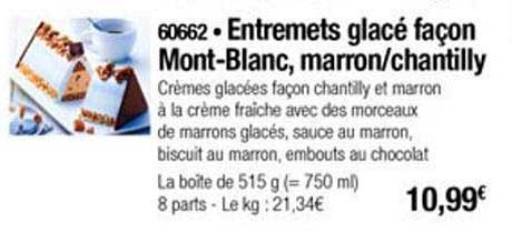 entremets glacé façon mont blanc marron chantilly