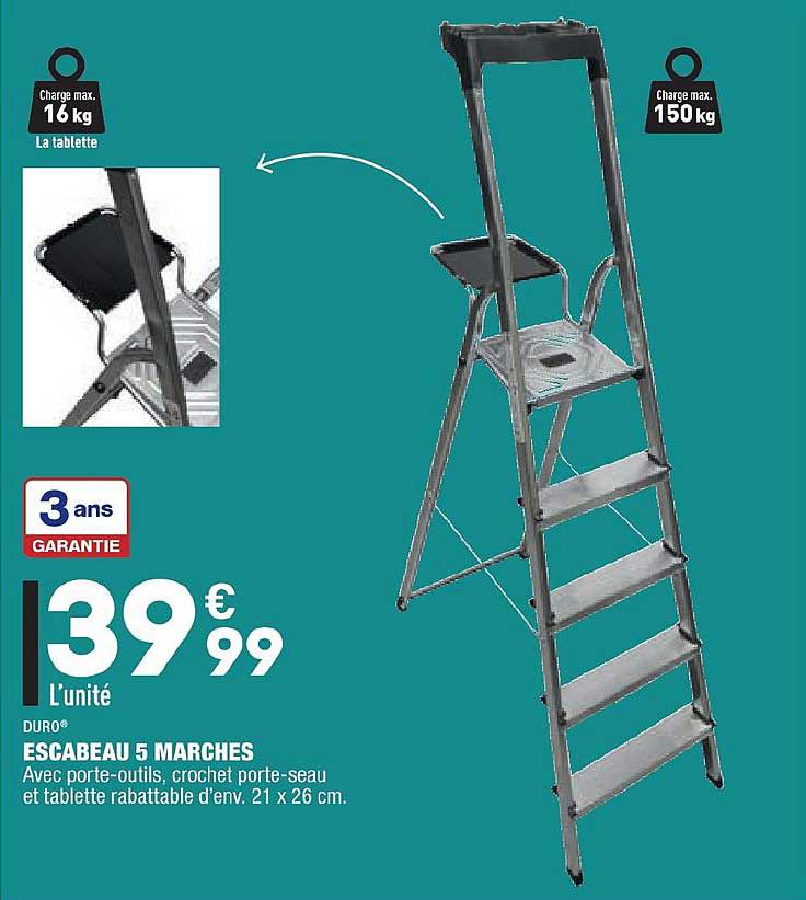 escabeau 5 marches duro