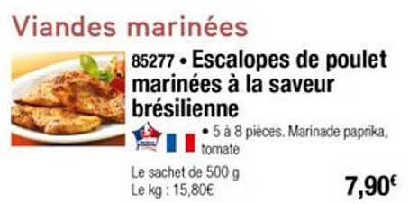 Escalopes De Poulet Marinées à La Saveur Brésilienne