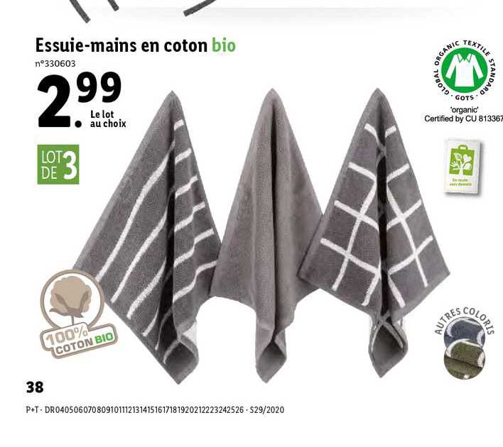 essuie main en coton bio