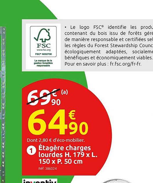 étagère charges lourdes h. 179 x l. 150 x p. 50 cm