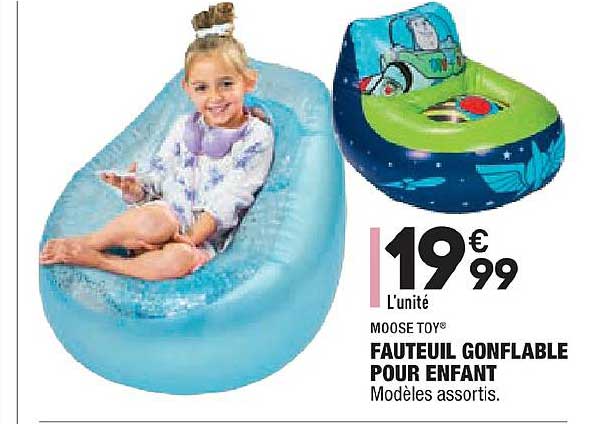 fauteuil gonflable pour enfant moose toy