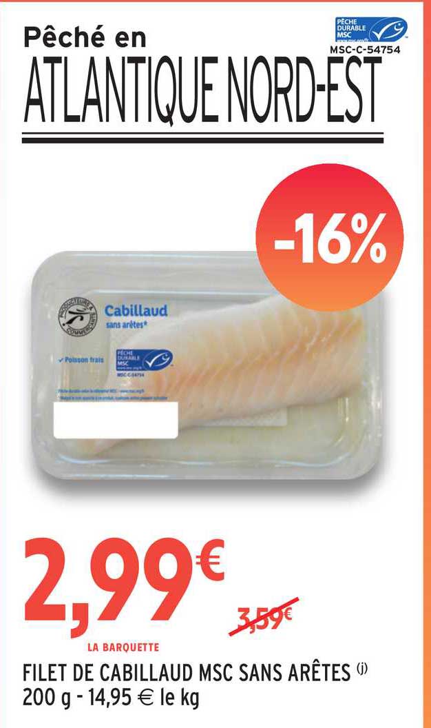 filet de cabillaud msc sans arêtes
