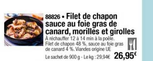 filet de chapon sauce au foie gras de canard morilles et girolles