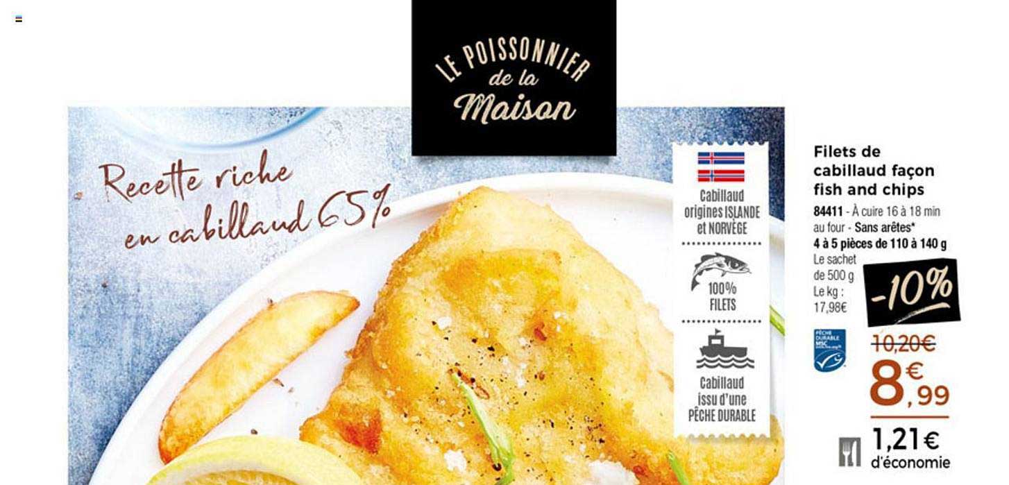 filets de cabillaud façon fish and chips