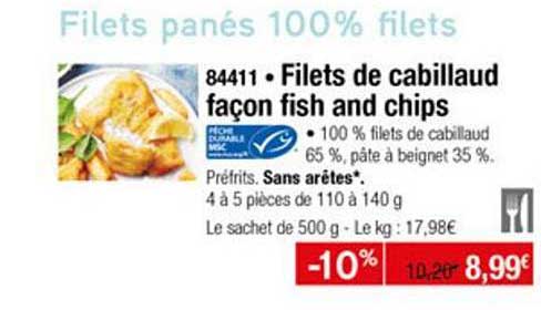 filets de cabillaud façon fish and chips