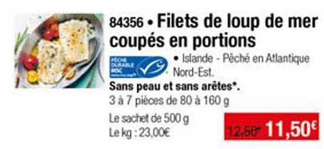 Filets De Loup De Mer Coupés En Portions