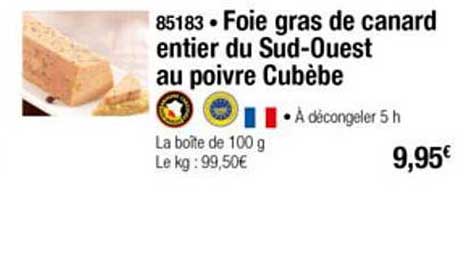 foie gras de canard entier du sud ouest au poivre cubèbe