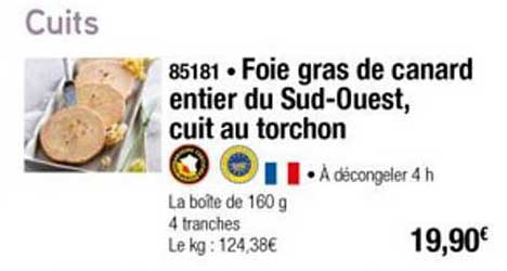 foie gras de canard entier du sud ouest cuit au torchon